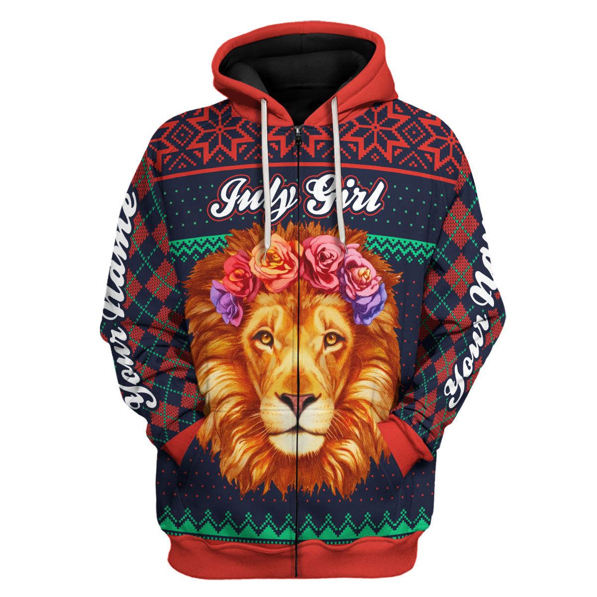 CustomsPig Personalized Hoodie July Girl All Over Printed