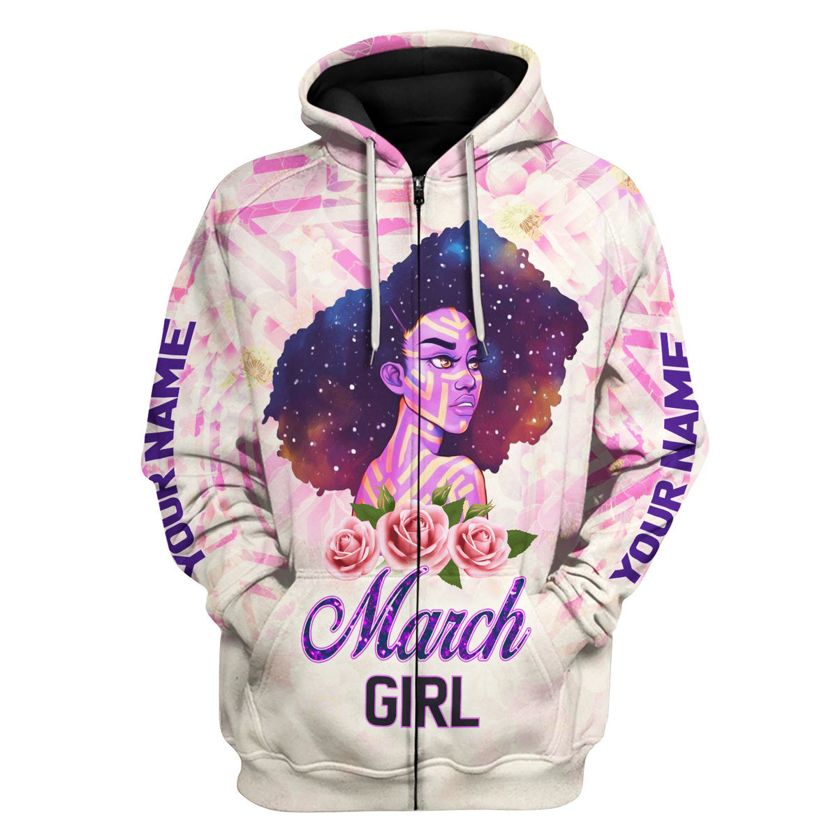 CustomsPig Personalized Hoodie March Girl All Over Printed