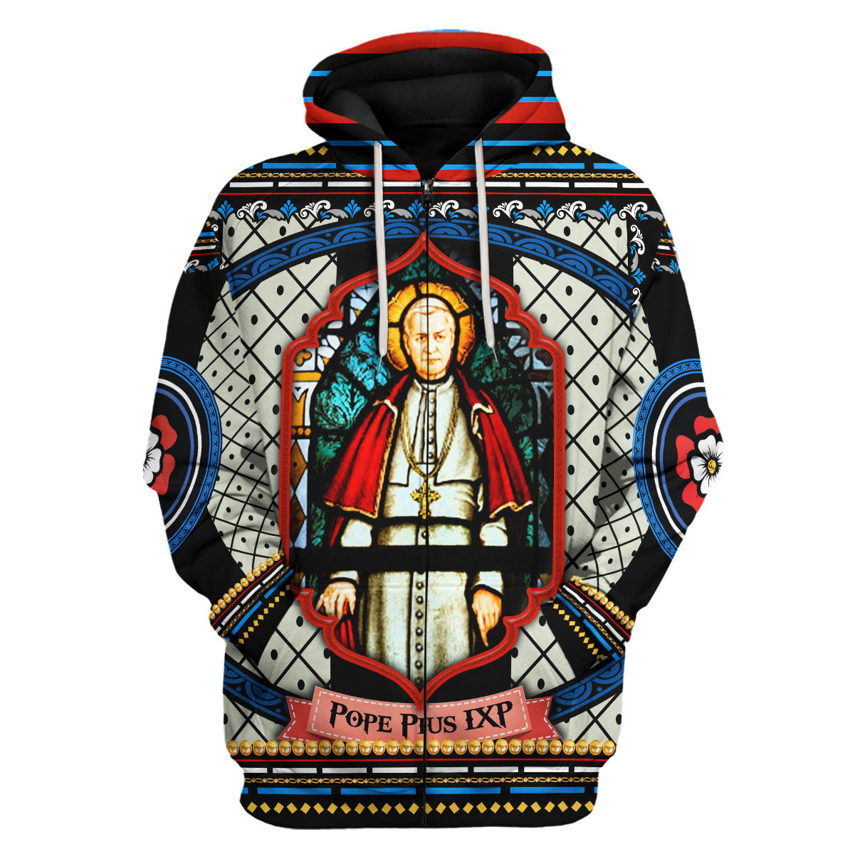 Tracksuit Tops Pullover Sweatshirt Pope Pius X Stained Glass 3D Apparel