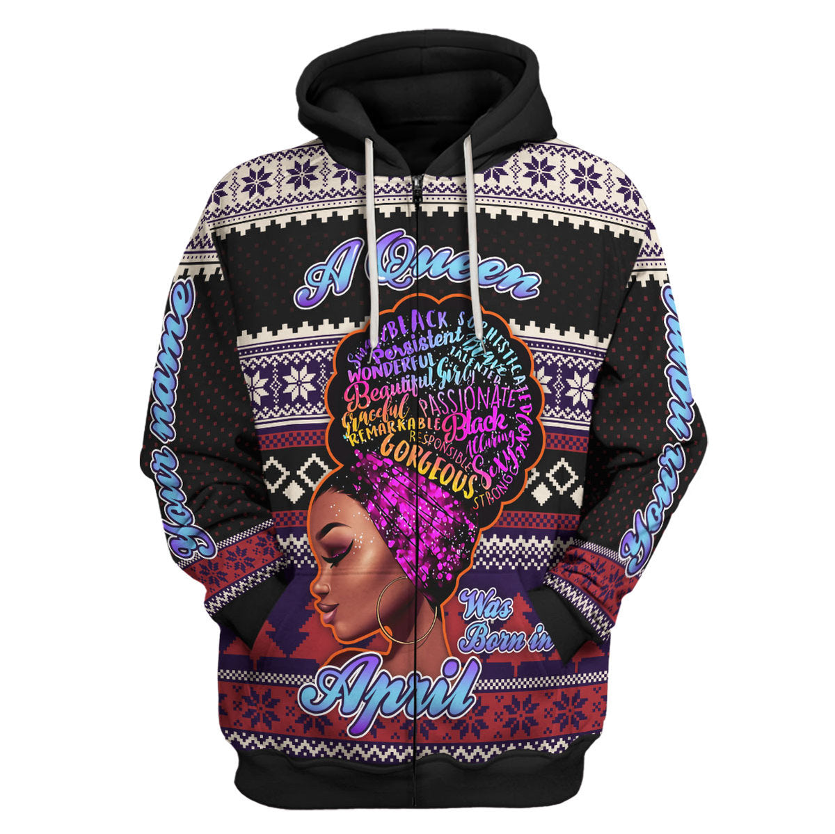 CustomsPig Personalized Hoodie April Girl All Over Printed