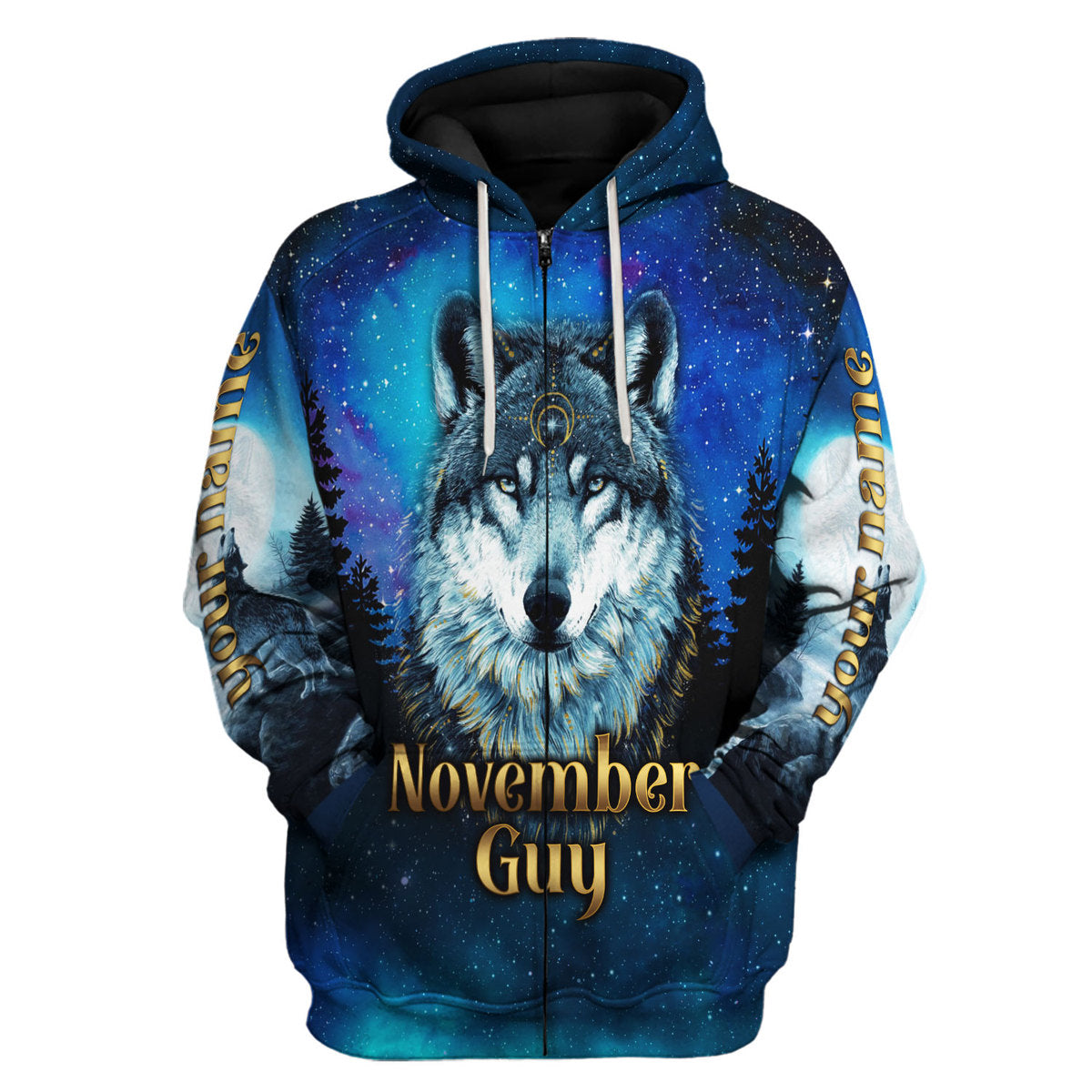 CustomsPig Personalized Zip Hoodie I Was Born In November All Over Printed