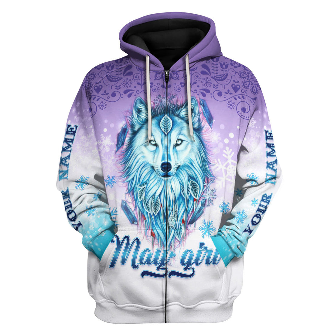 CustomsPig Personalized Zip Hoodie I'm A May Queen All Over Printed