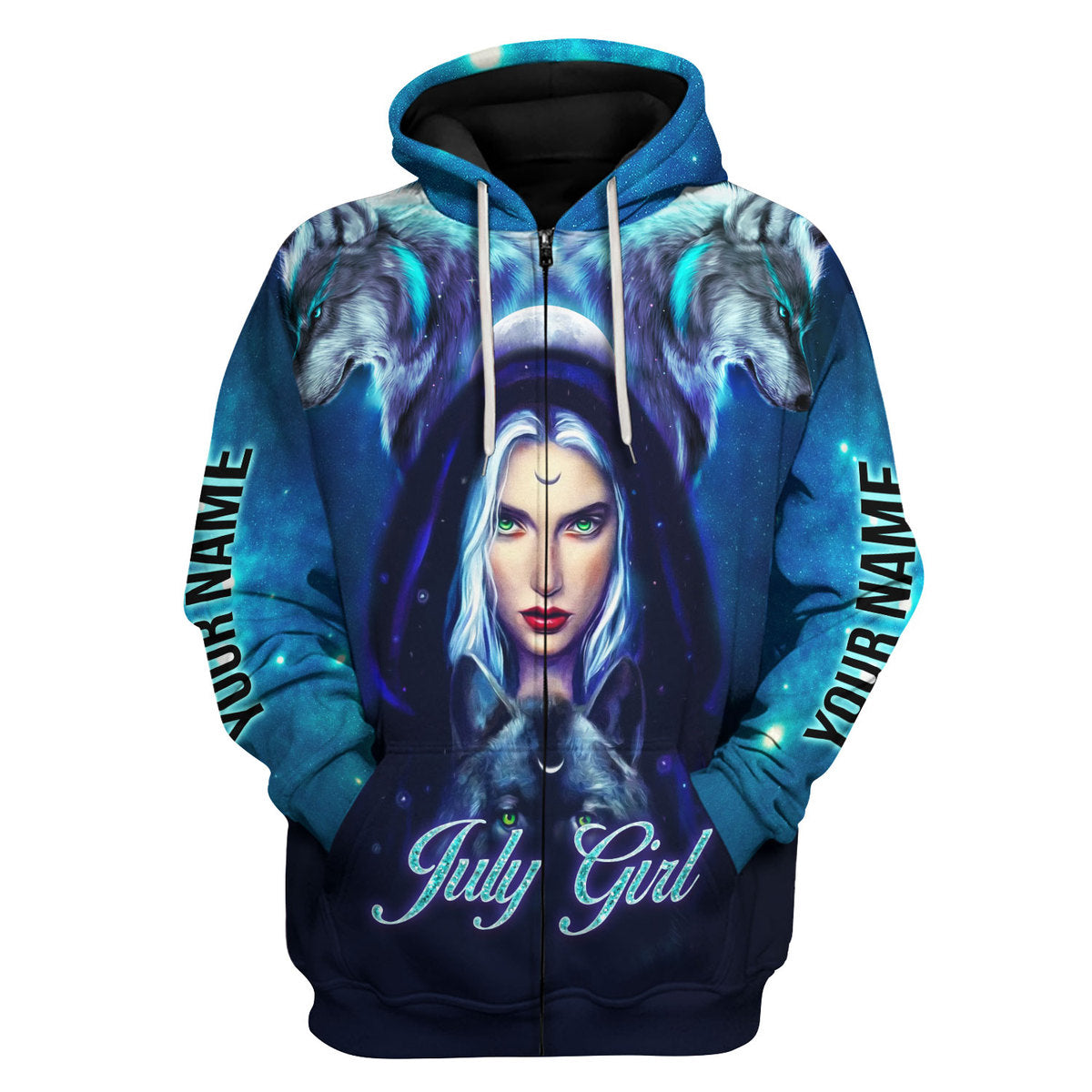 CustomsPig Personalized Hoodie July Girl I Don't Care All Over Printed