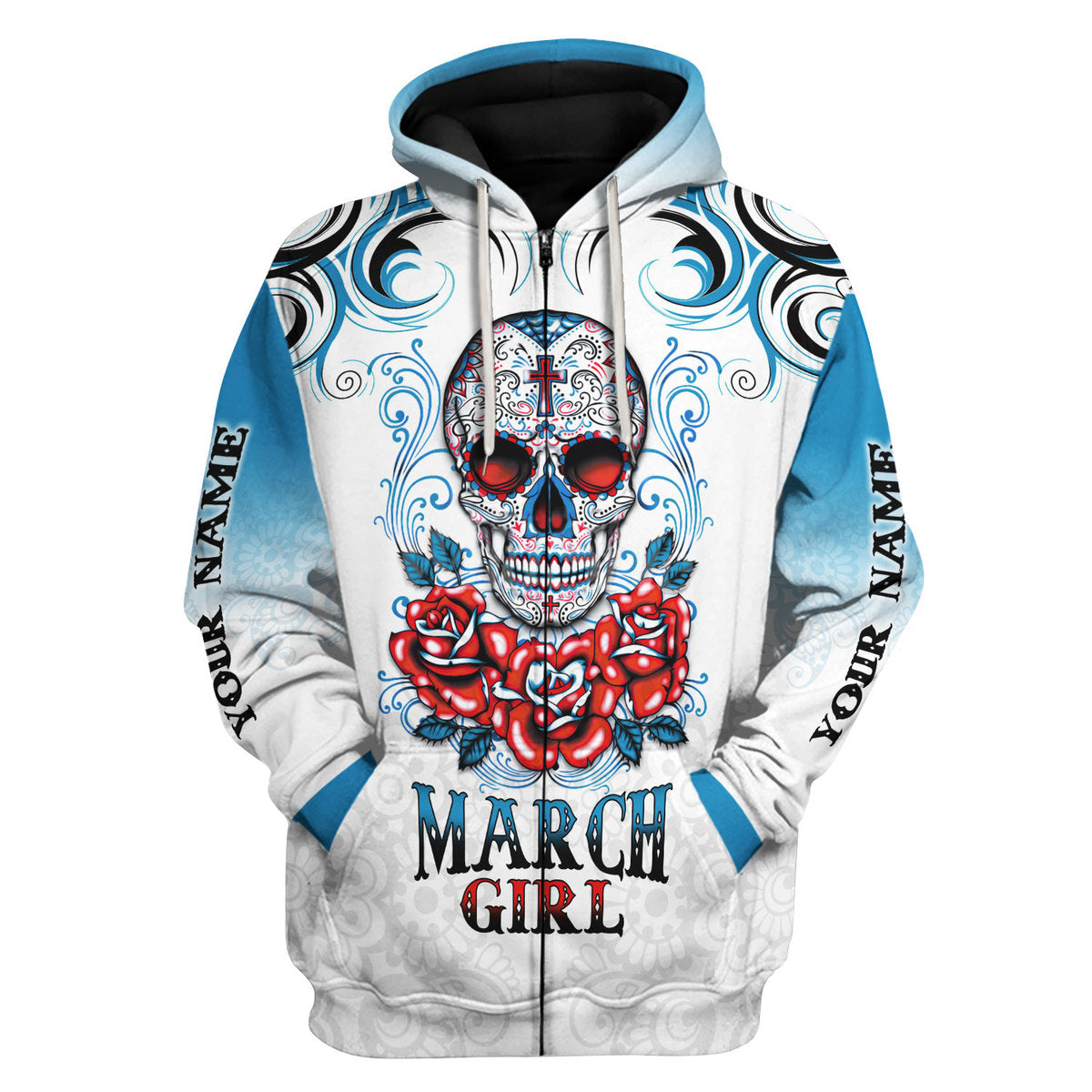 CustomsPig Personalized Hoodie March Girl All Over Printed
