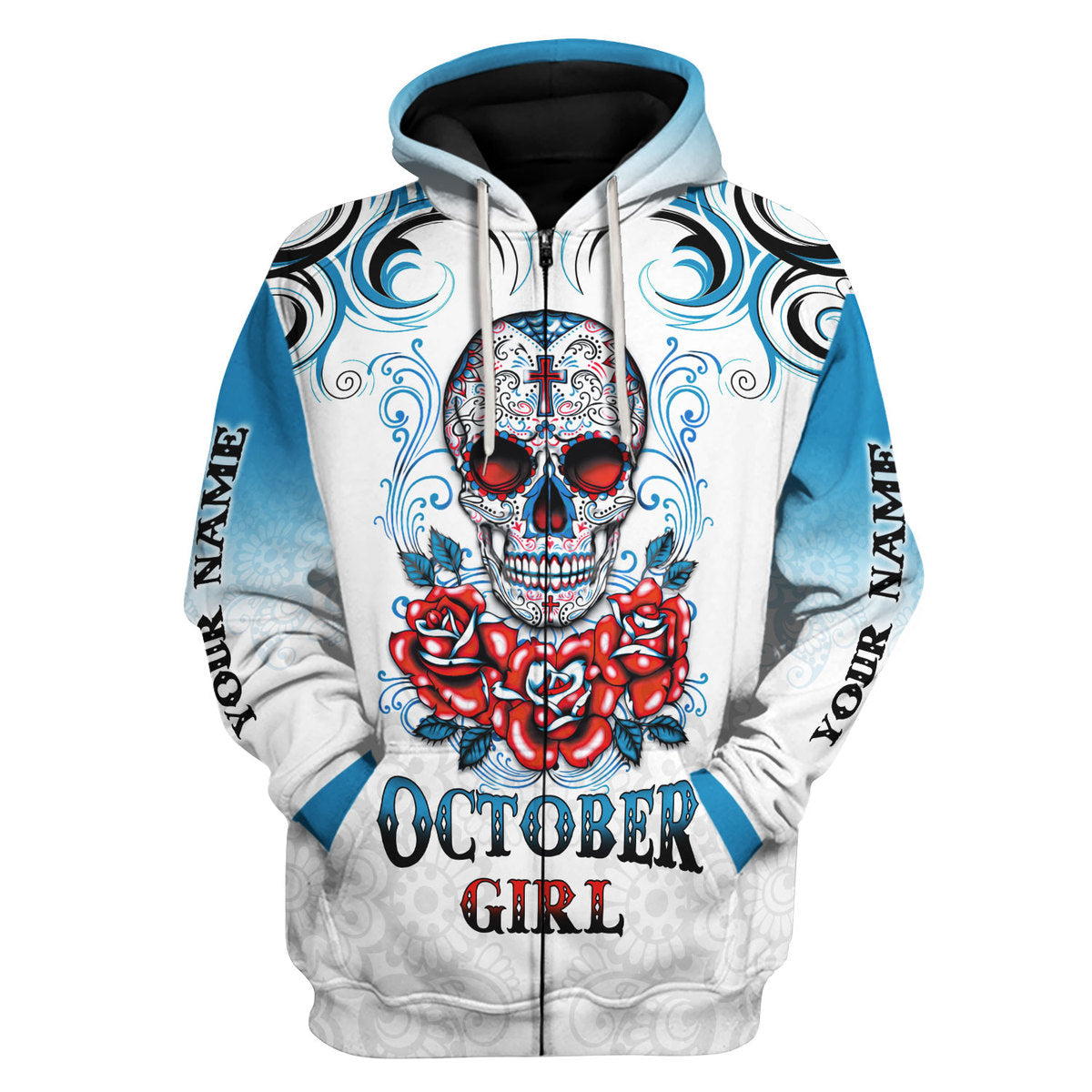 CustomsPig Personalized Tops October Girl All Over Printed