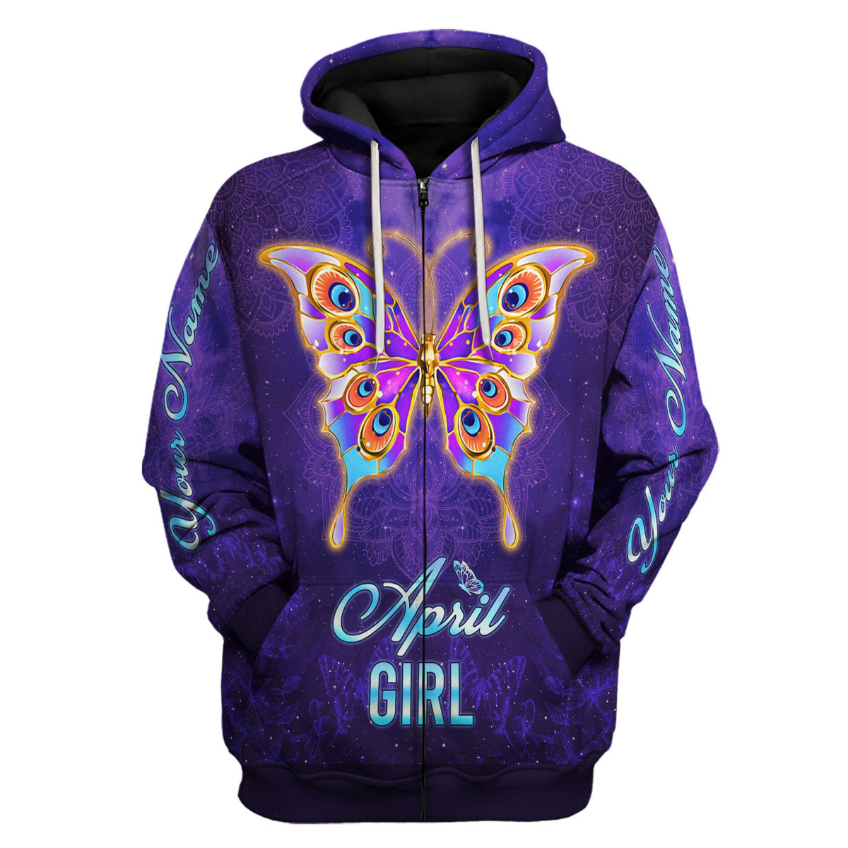 CustomsPig Personalized Hoodie April Girl All Over Printed