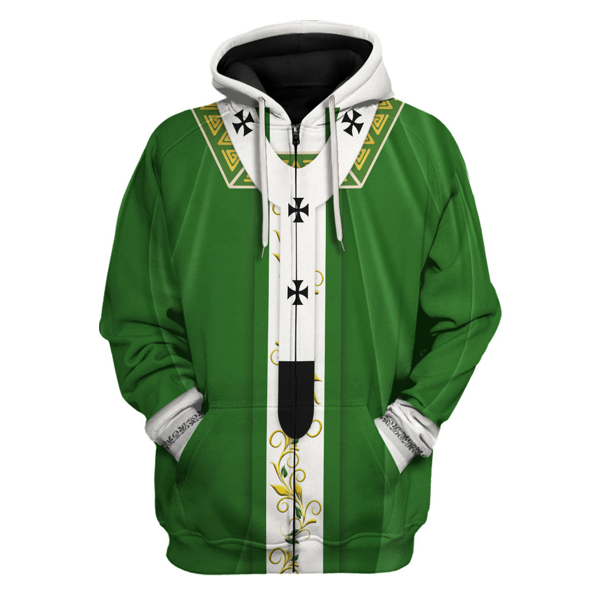 Tracksuit Tops Pullover Sweatshirt Pope Francis in Green Liturgical Vestment 3D Apparel