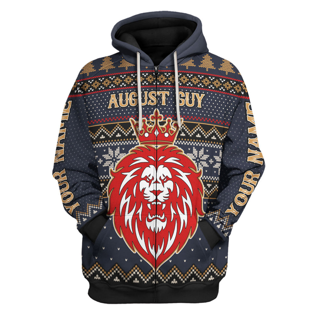 CustomsPig Personalized Zip Hoodie August Guy All Over Printed