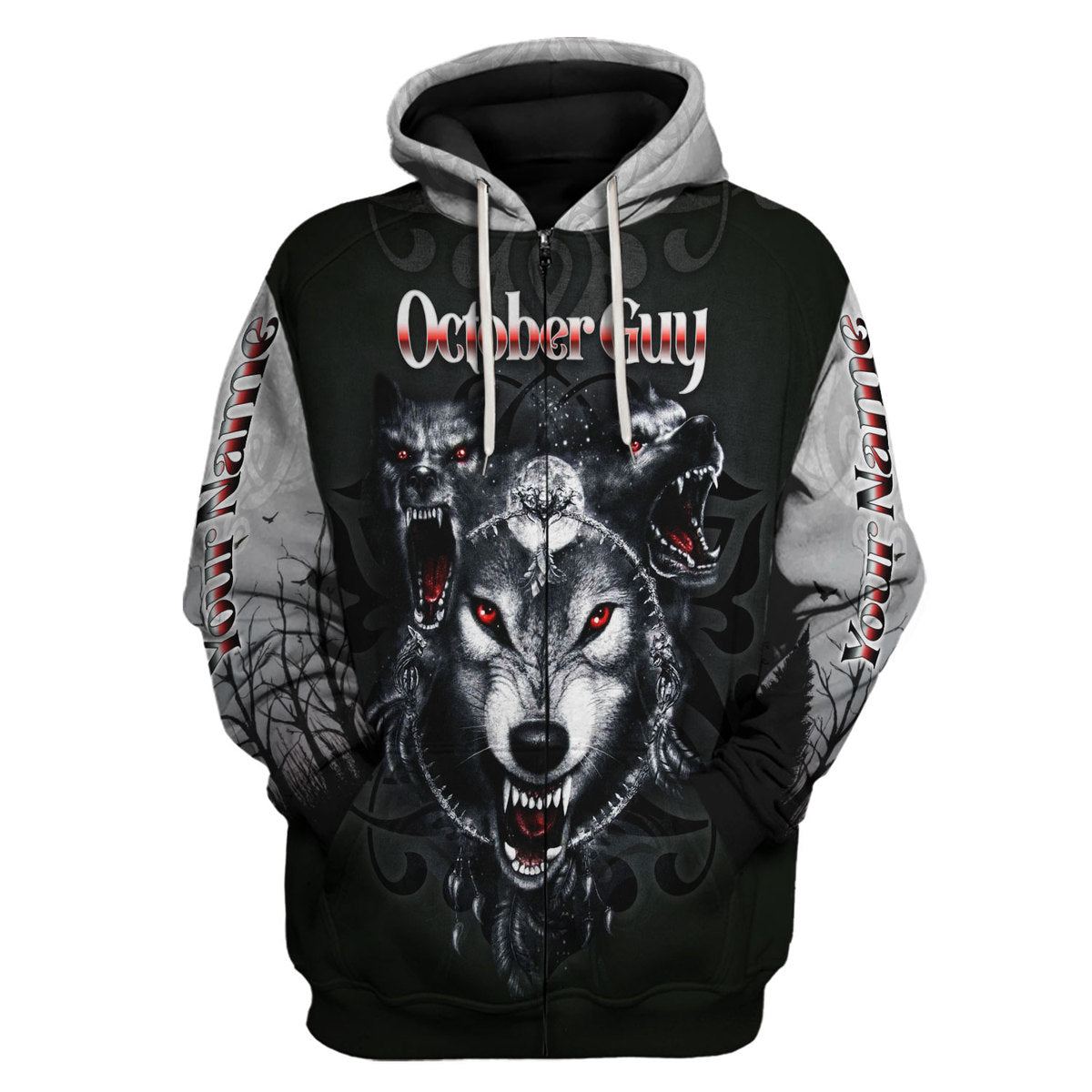 CustomsPig Personalized Zip Hoodie October Guy All Over Printed