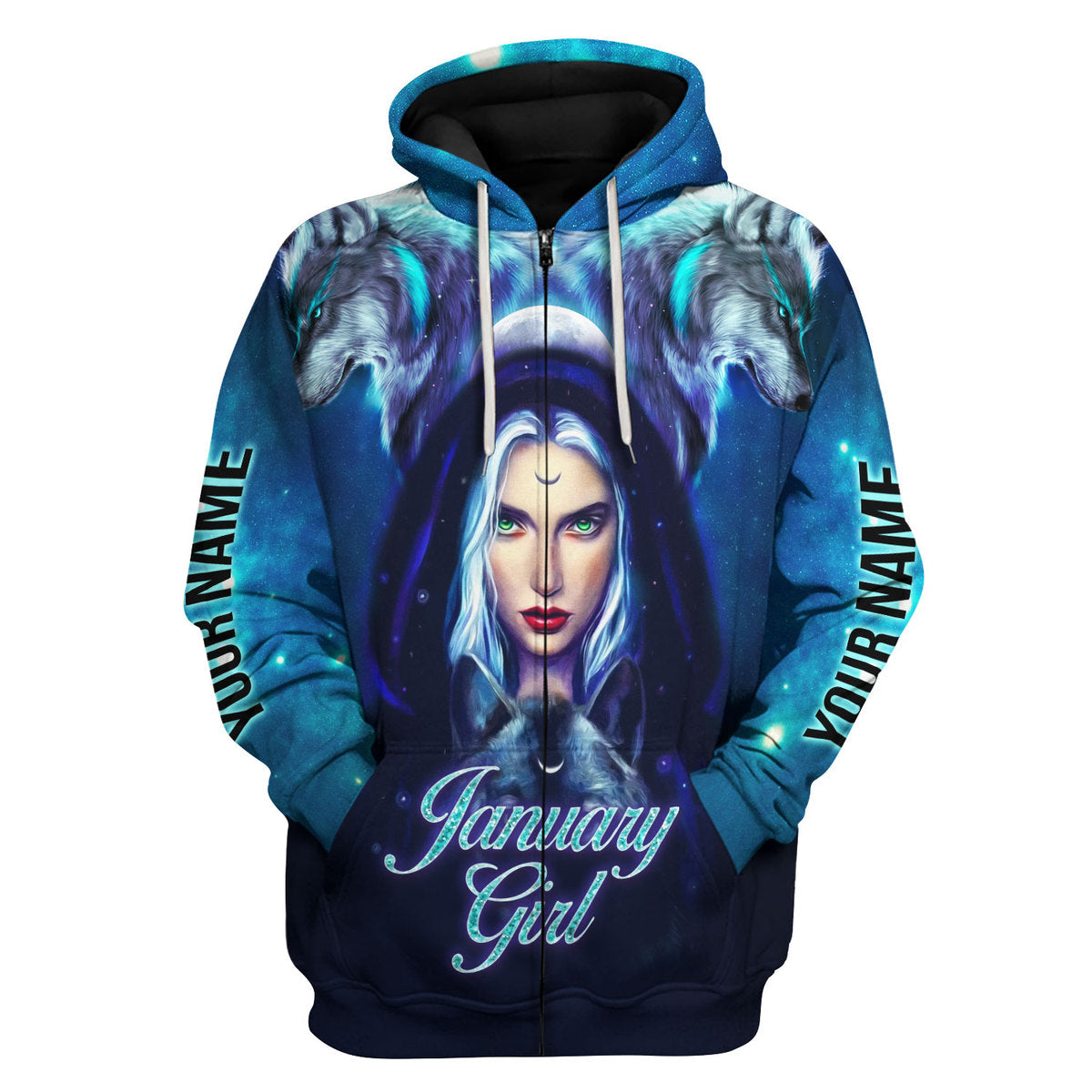 CustomsPig Personalized Hoodie January Girl I Don't Care All Over Printed