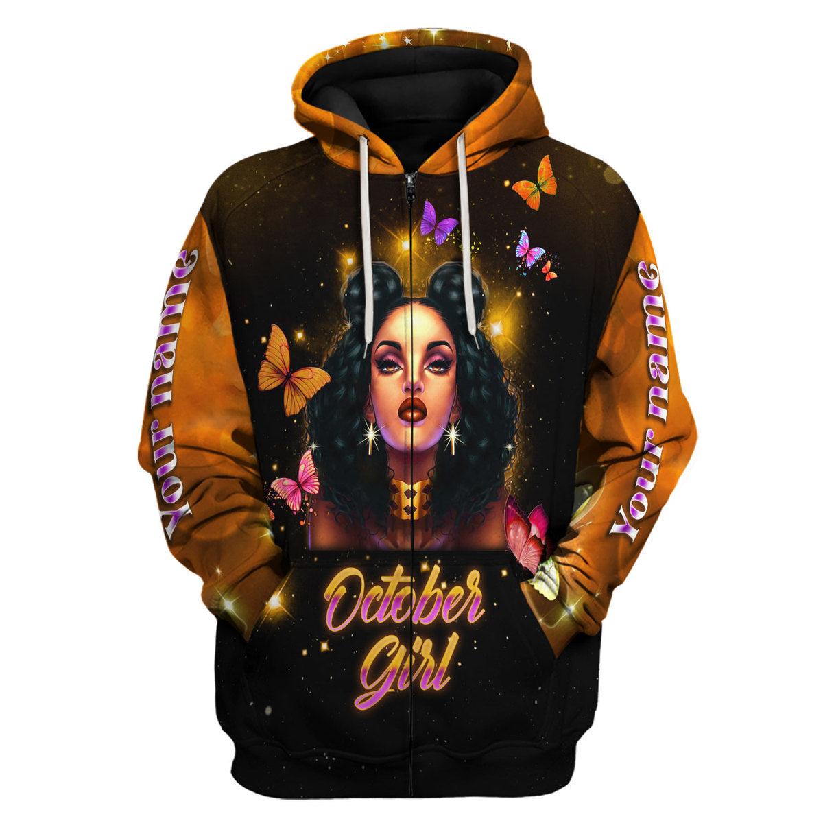 CustomsPig Personalized Hoodie I Am An October Girl I Can Do All Things All Over Printed