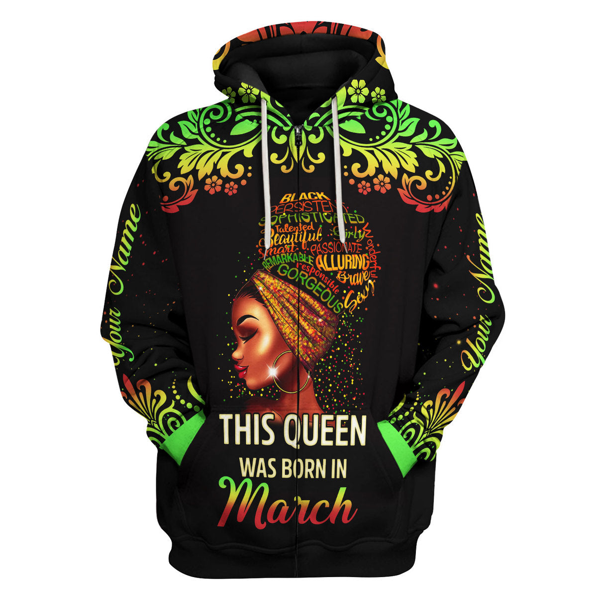 CustomsPig Personalized Hoodie March Girl I Am 100% Me All Over Printed