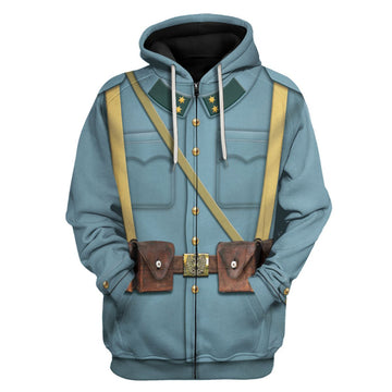 World War 1 Uniforms Austro Hungarian Soldiers Fleece Zip Hoodie