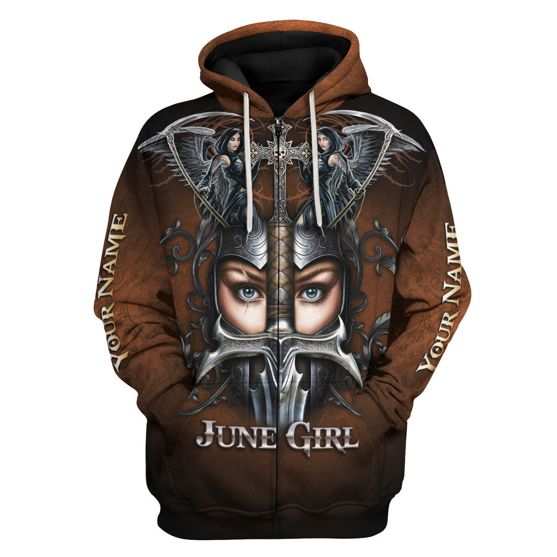 CustomsPig Personalized Zip Hoodie June Girl All Over Printed