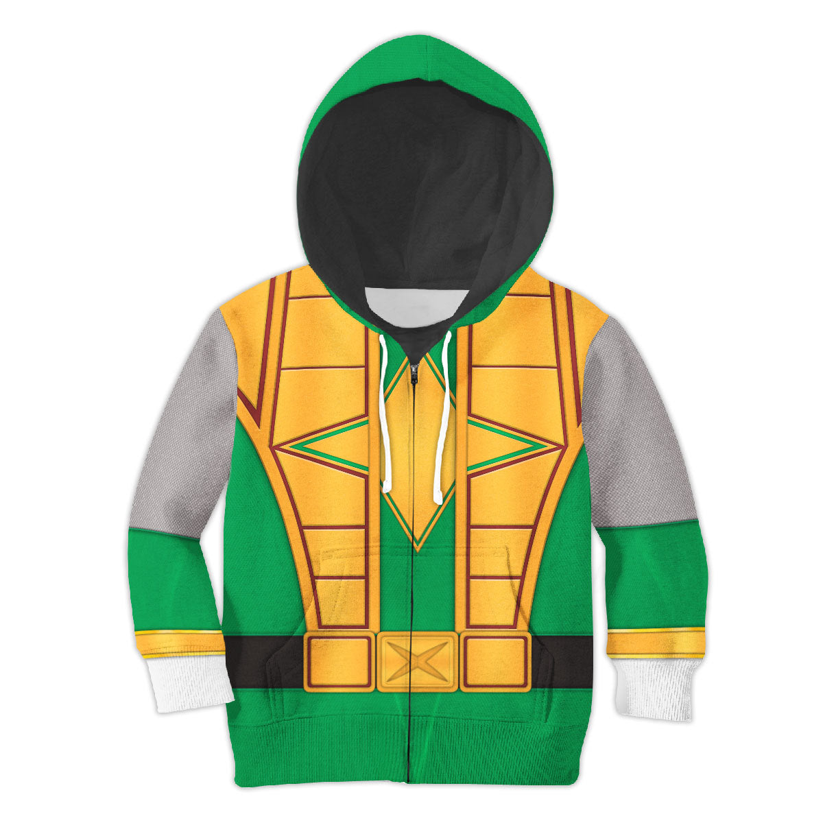 CustomsPig Power Rangers Ninja Storm Green Samurai Ranger Costumes Hoodie Sweatshirt T-shirt Kid Tops