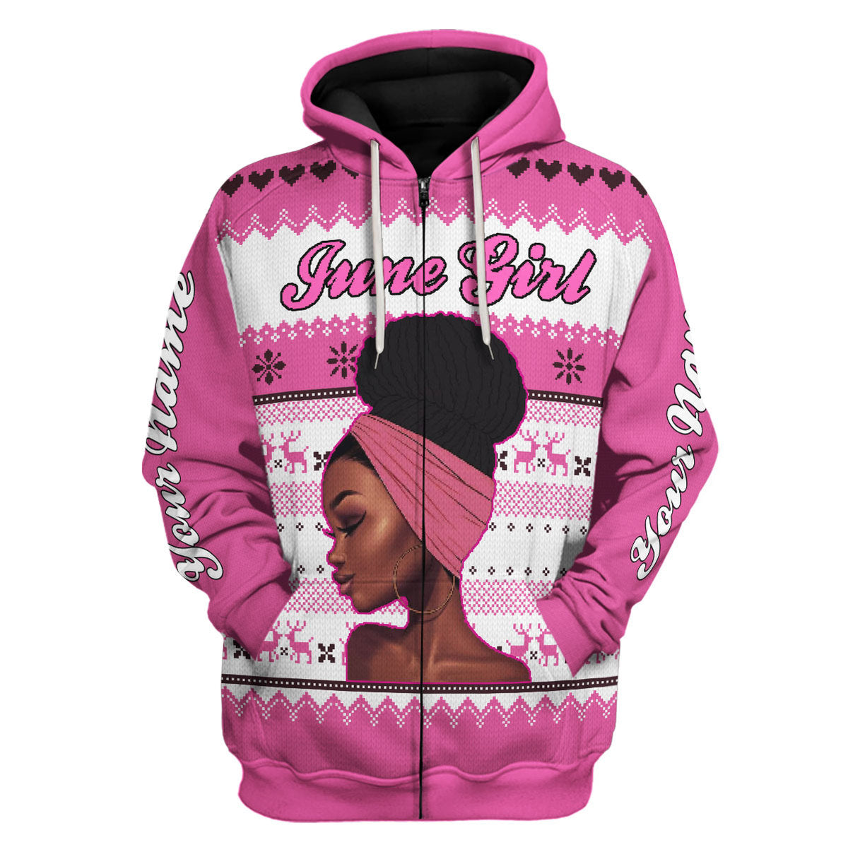 CustomsPig Personalized Hoodie June Girl All Over Printed