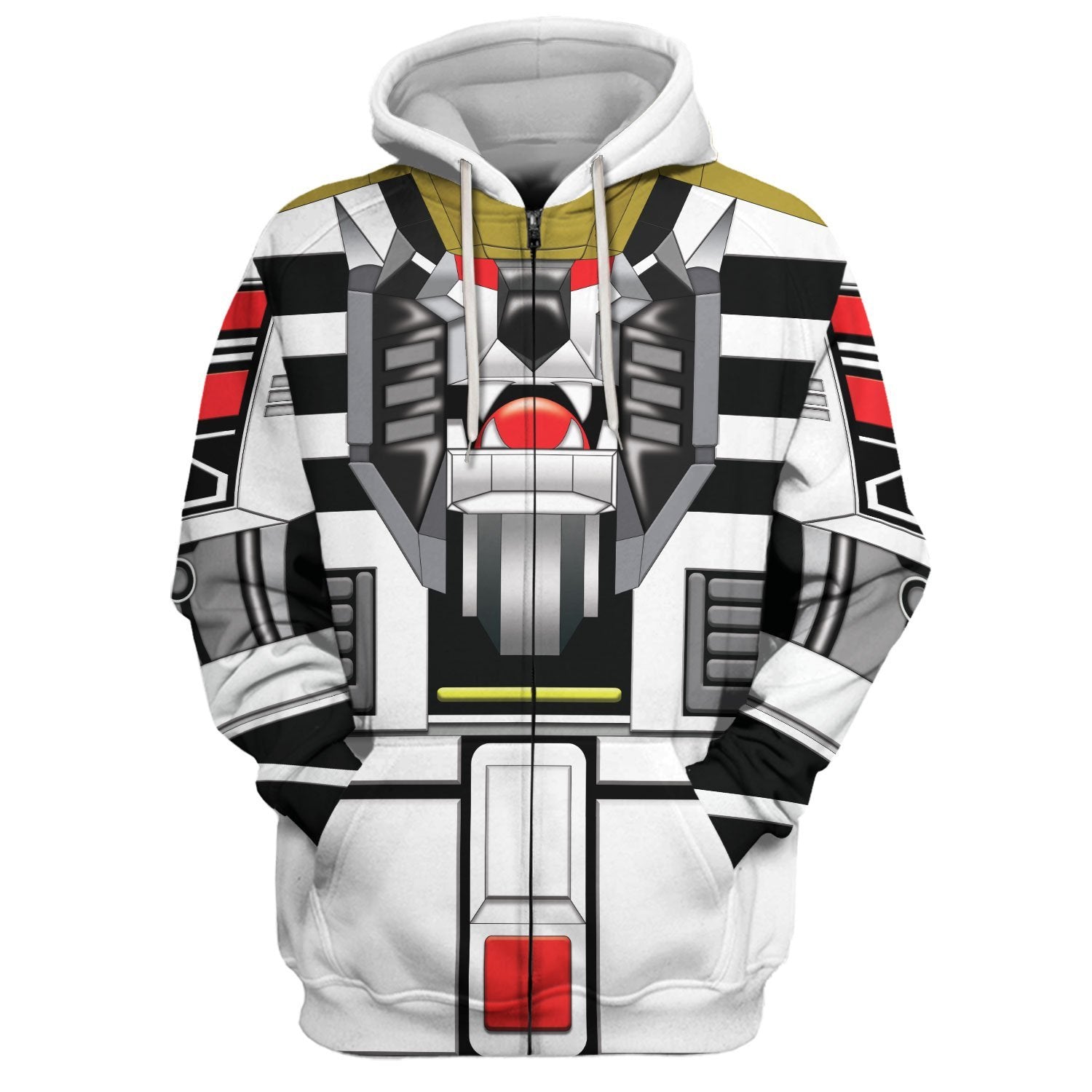 White Tiger Megazord Zip Hoodie / S Qm14
