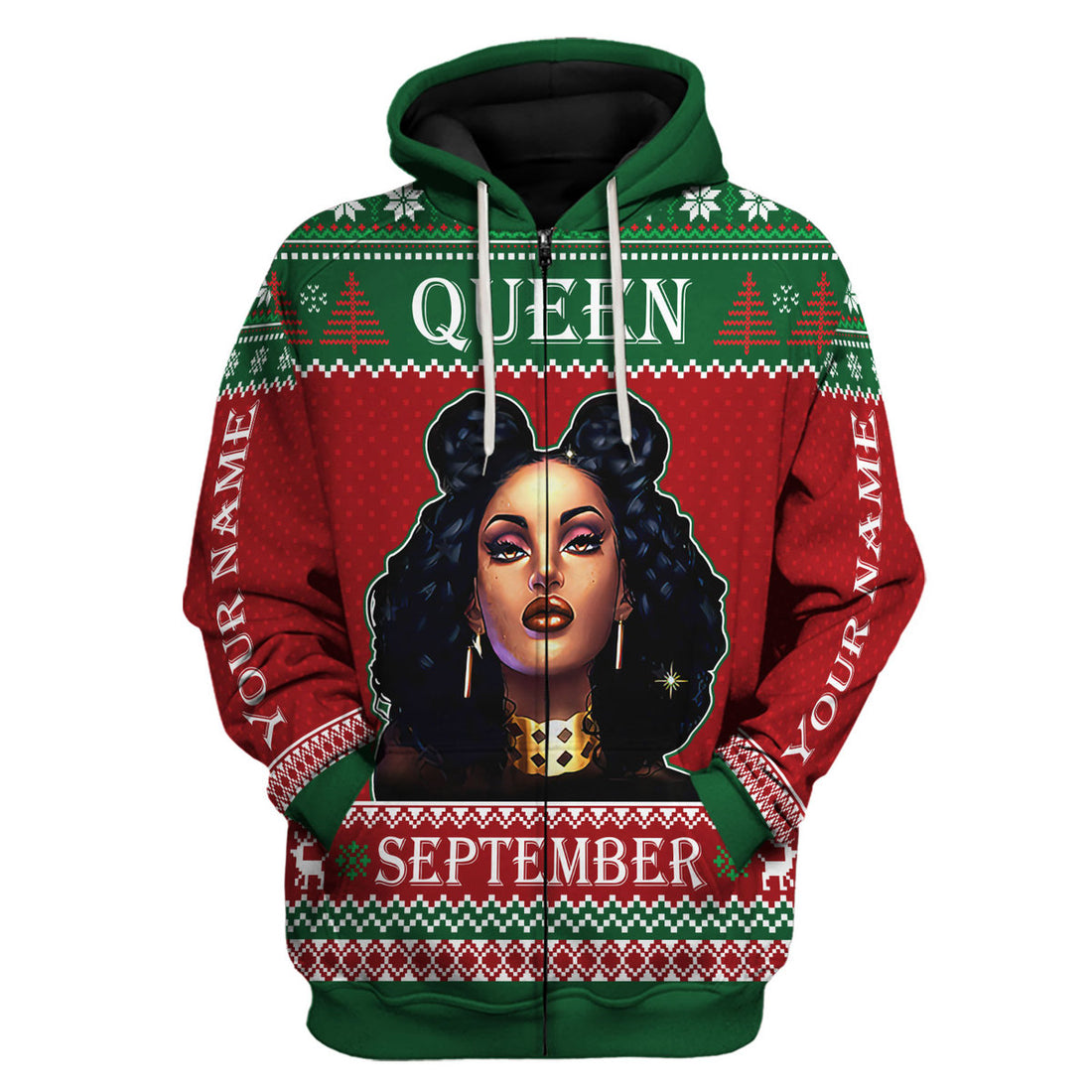 CustomsPig Personalized Zip Hoodie September Girl All Over Printed