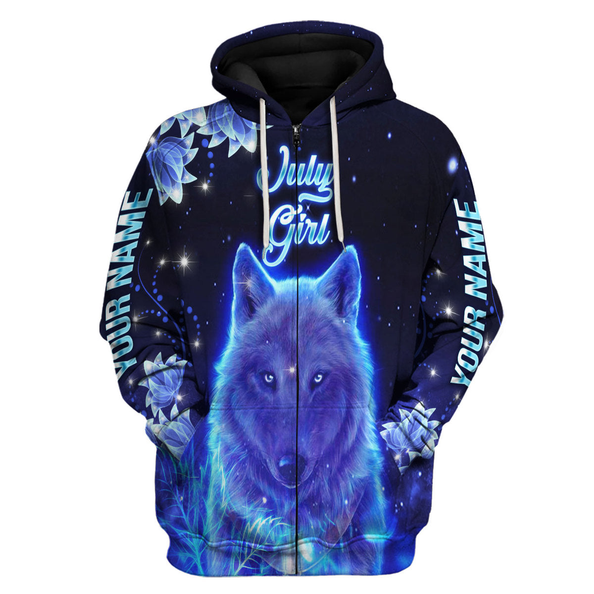 CustomsPig Personalized Hoodie July Girl All Over Printed
