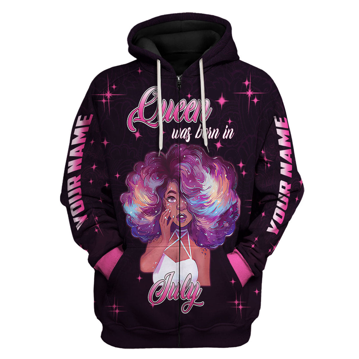 CustomsPig Personalized Tops July Girl She's Beautiful Bold All Over Printed