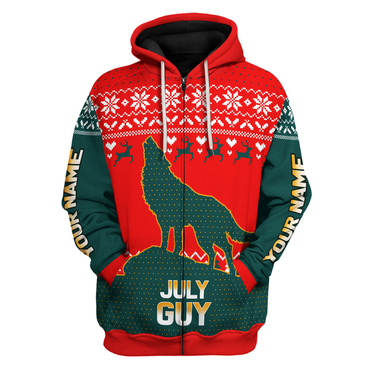 CustomsPig Personalized Zip Hoodie July Guy That He's Up All Over Printed