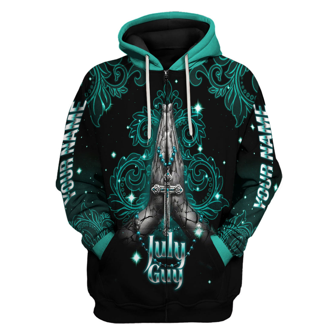 CustomsPig Personalized Zip Hoodie July Guy All Over Printed