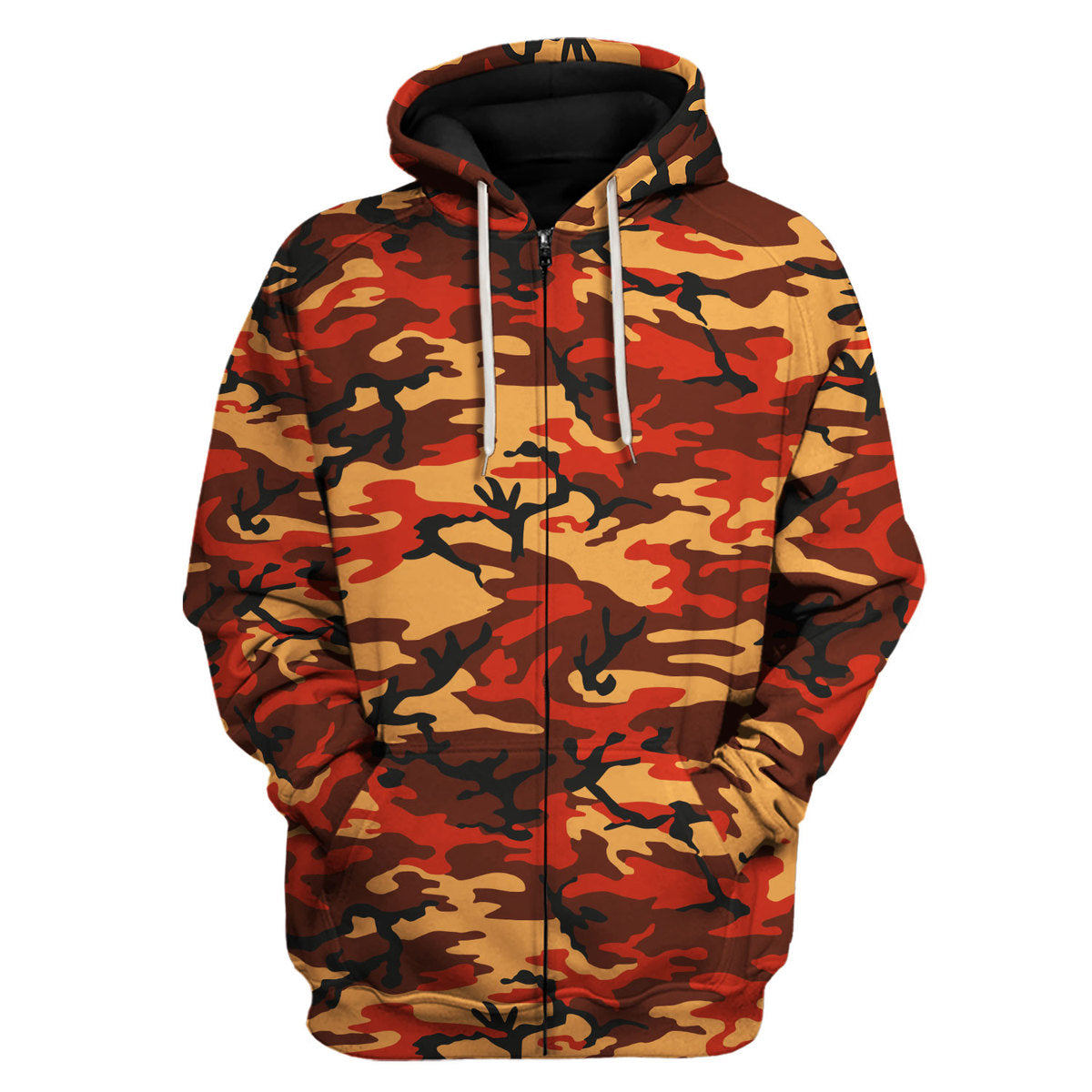 CustomsPig Flecktarn Red Brown German World War II Camouflage Patterns Costumes Hoodie Sweatshirt T-Shirt Tracksuit
