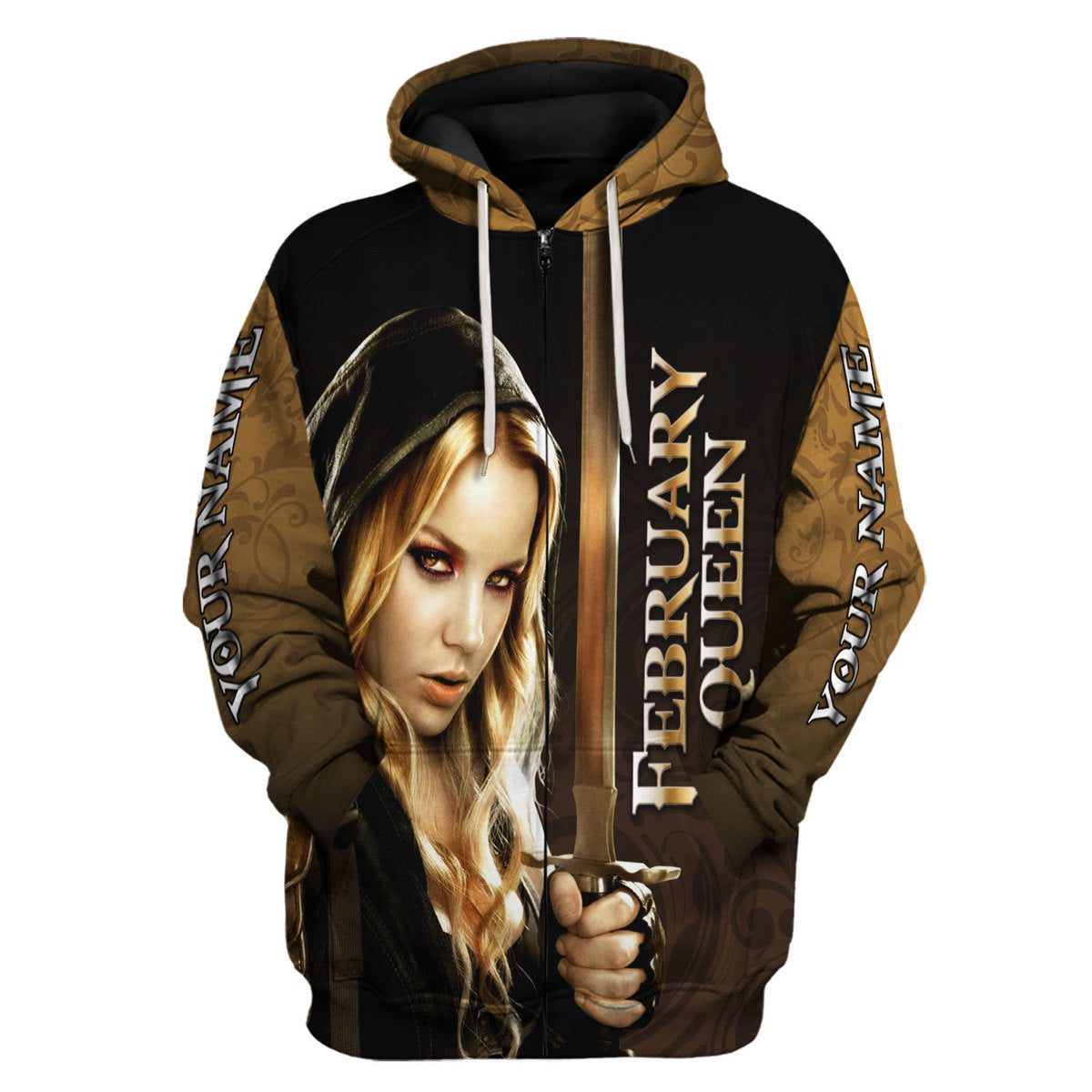 CustomsPig Personalized Hoodie February Girl I'm A February Girl All Over Printed