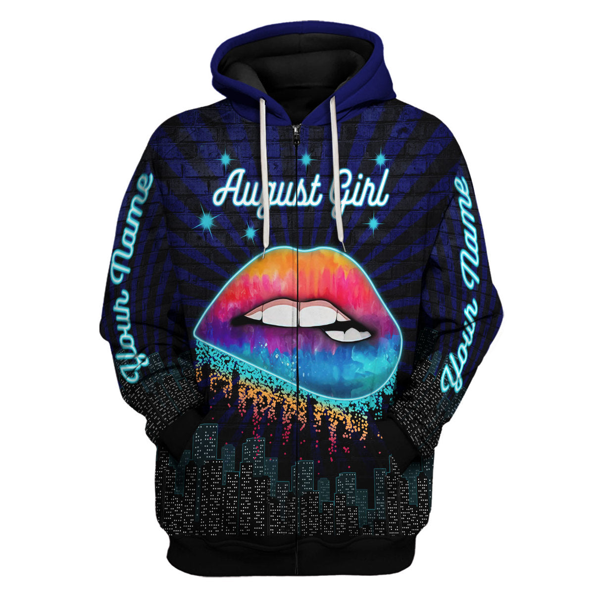 CustomsPig Personalized Hoodie August Girl All Over Printed