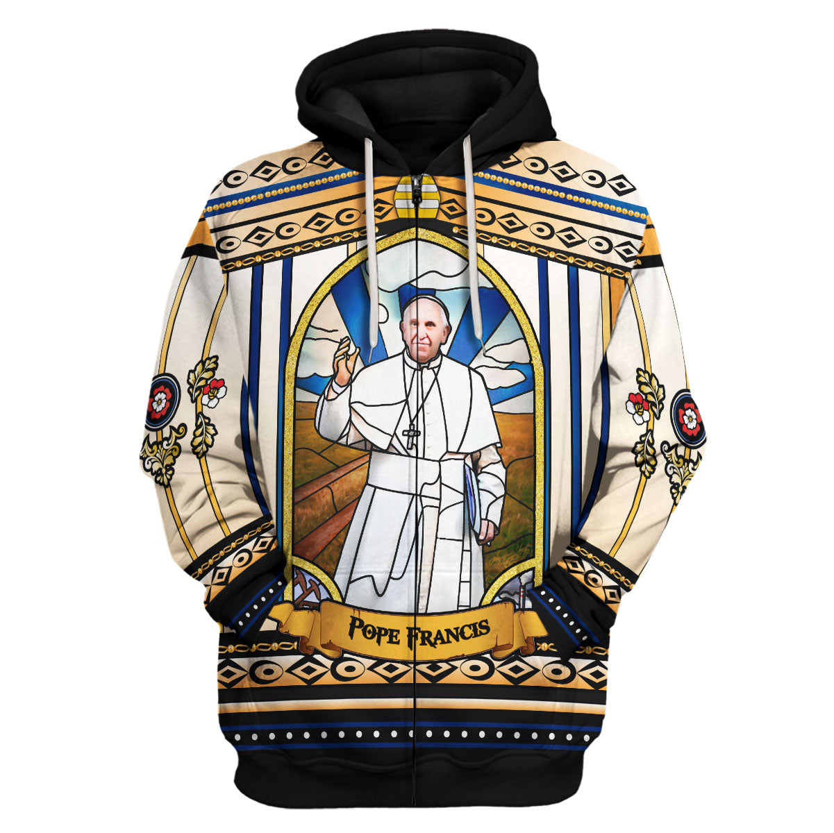Tracksuit Tops Pullover Sweatshirt Pope Francis Stained Glass 3D Apparel