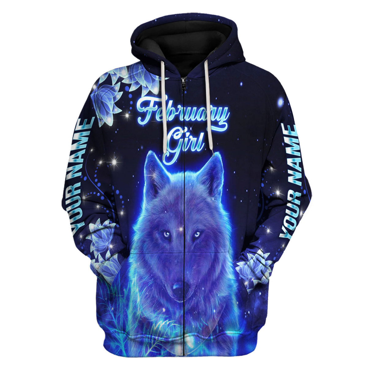 CustomsPig Personalized Hoodie February Girl All Over Printed