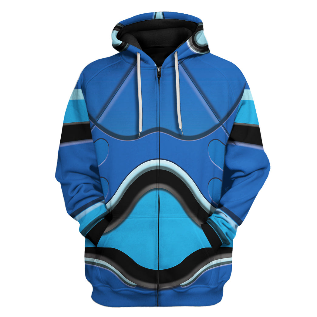 CustomsPig Mega Man Fully Charged Costumes Hoodie Sweatshirt T-shirt Tracksuit