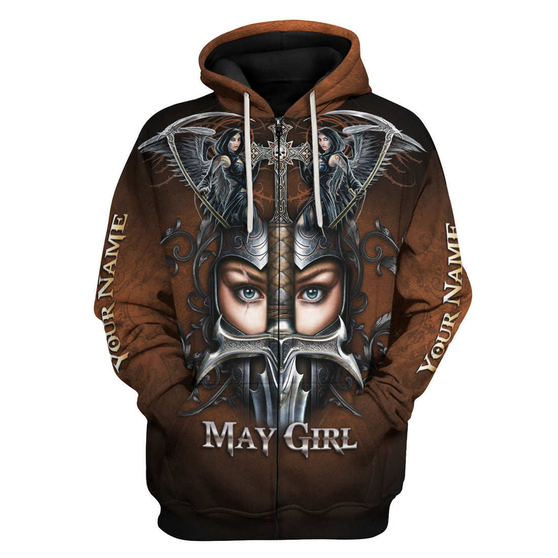CustomsPig Personalized Zip Hoodie May Girl All Over Printed