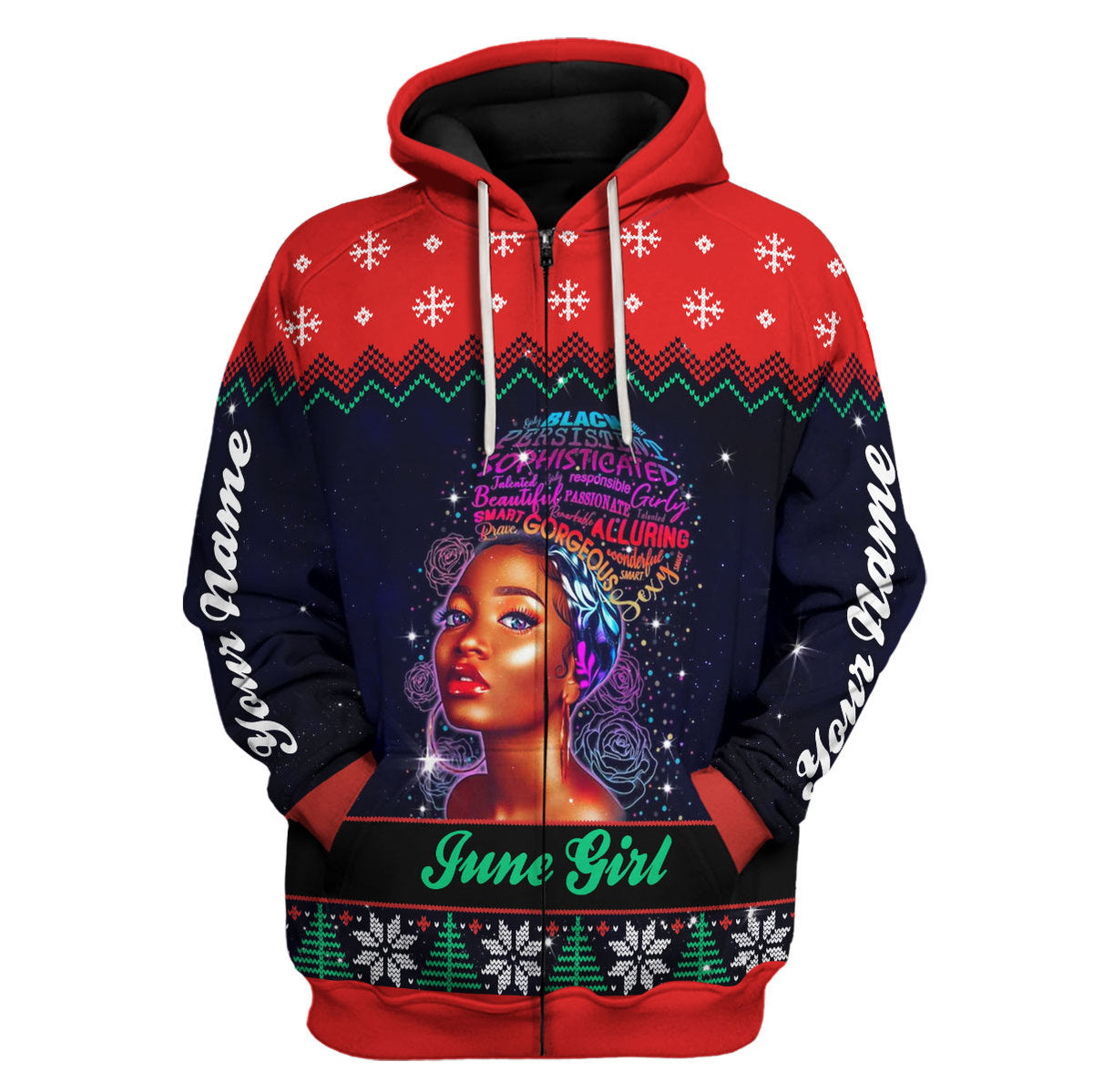 CustomsPig Personalized Hoodie June Girl All Over Printed