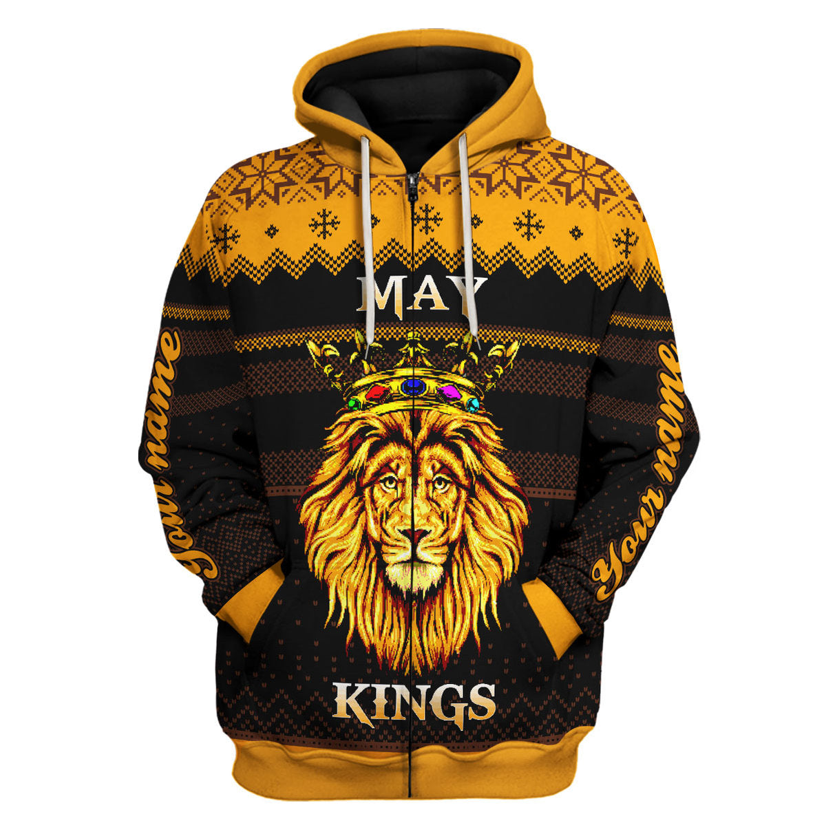 CustomsPig Personalized Hoodie May Guy Kings Are Born In May All Over Printed