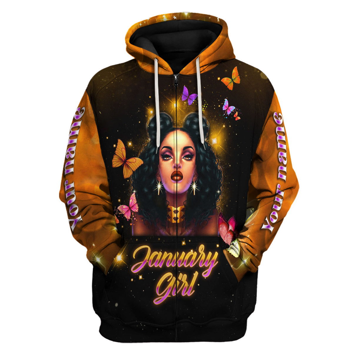 CustomsPig Personalized Hoodie I Am A January Girl All Over Printed