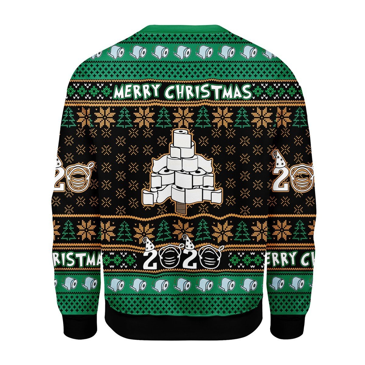 Gearhomies Christmas Unisex Sweater Quarantine Toilet Paper Tree Funny 3D Apparel