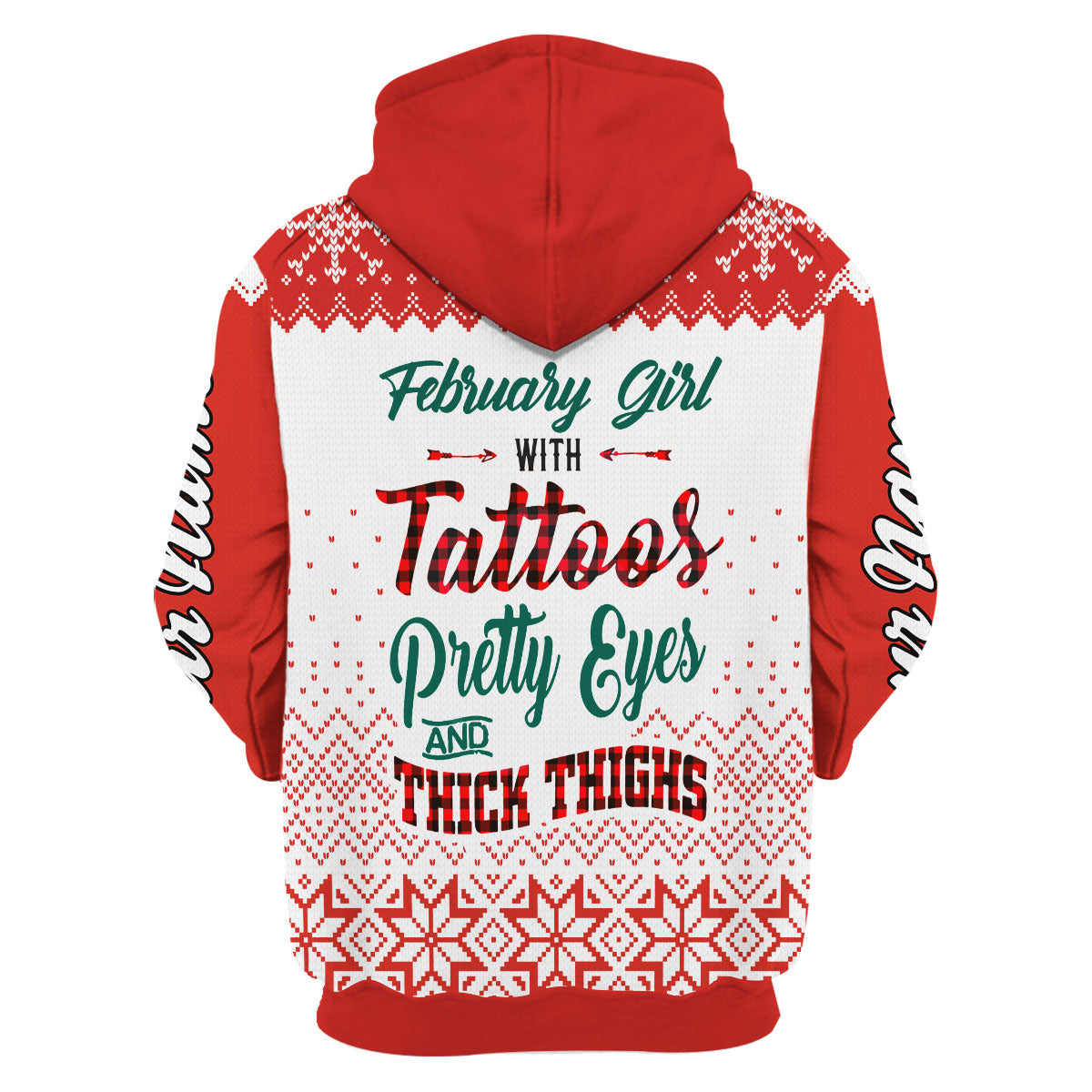CustomsPig Personalized Hoodie February Girl All Over Printed
