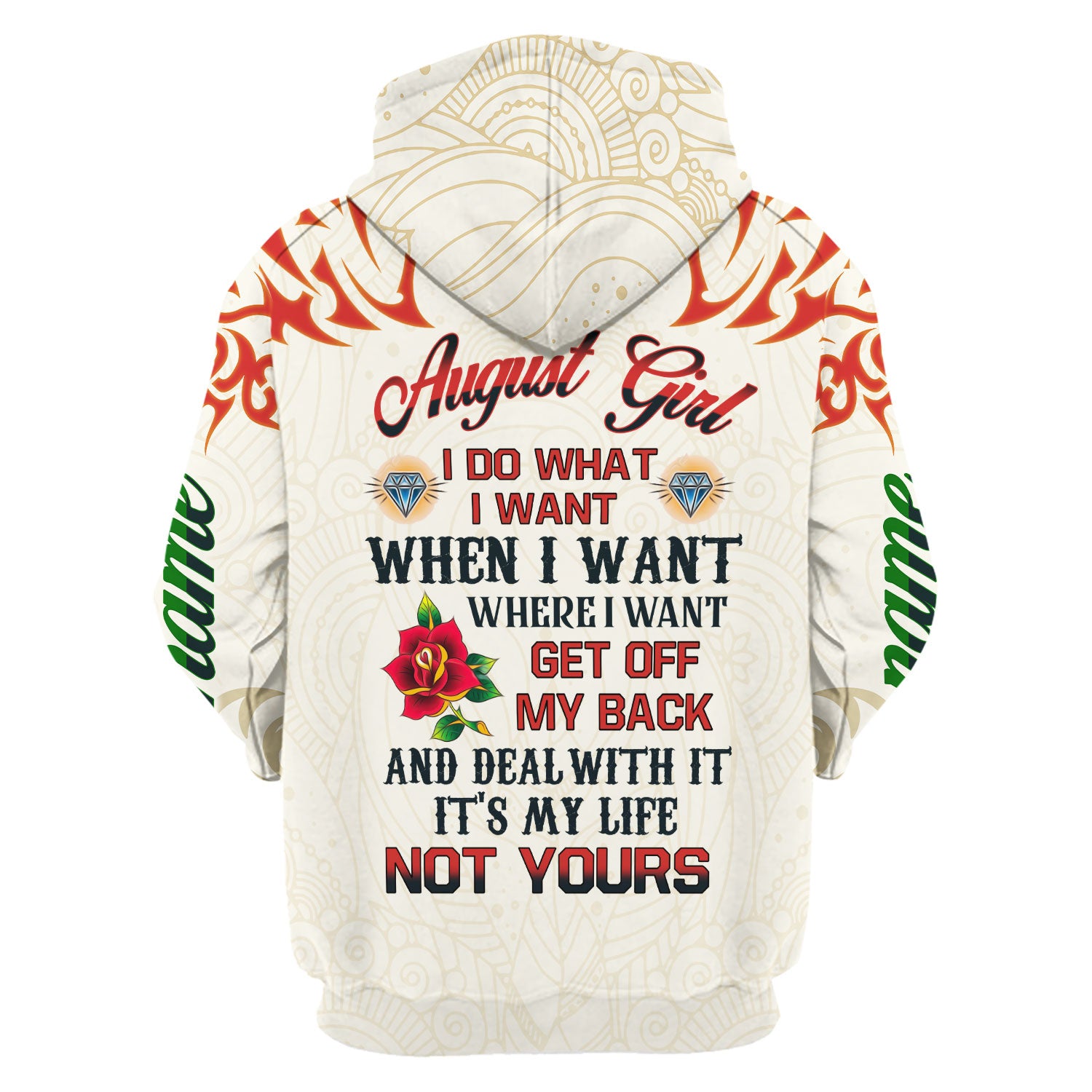 CustomsPig Personalized Tops August Girl All Over Printed