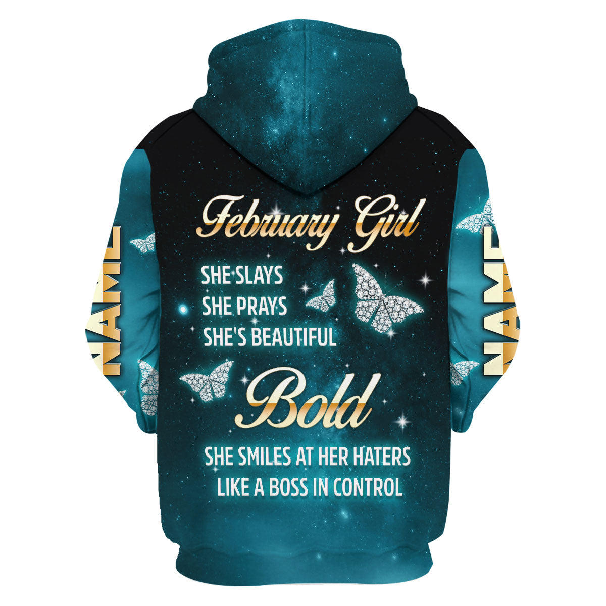 CustomsPig Personalized Tops February Girl All Over Printed