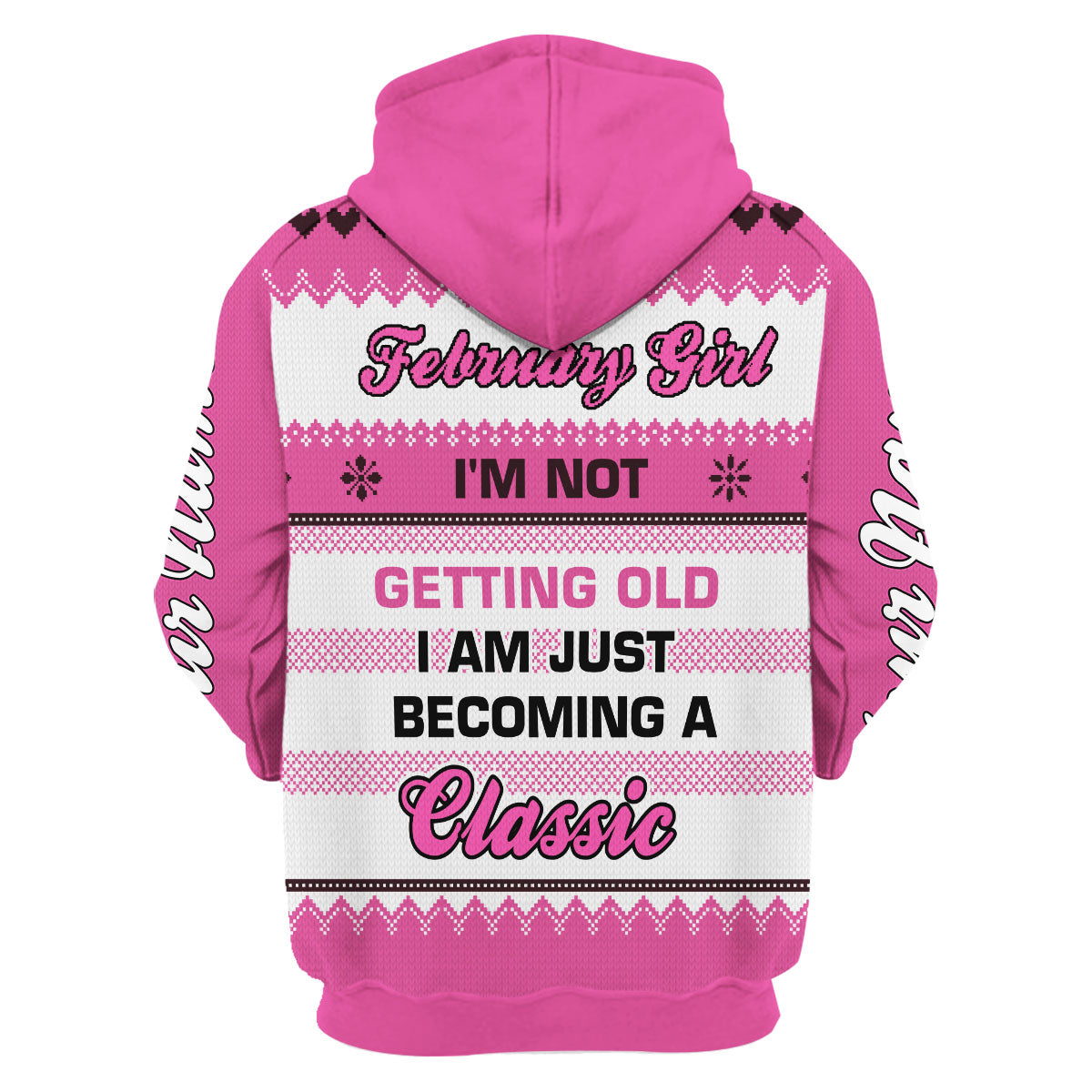 CustomsPig Personalized Hoodie February Girl All Over Printed