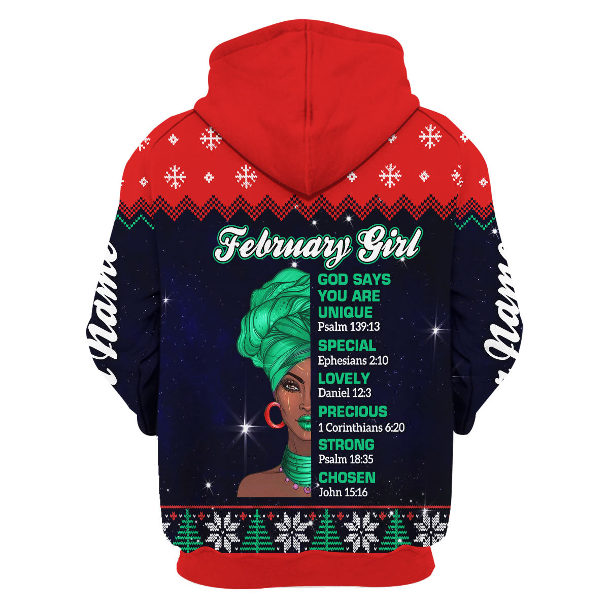CustomsPig Personalized Zip Hoodie February Girl All Over Printed