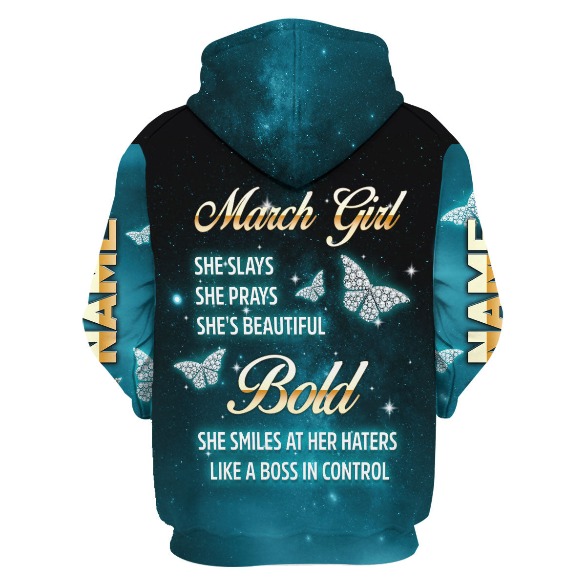 CustomsPig Personalized Hoodie March Girl All Over Printed