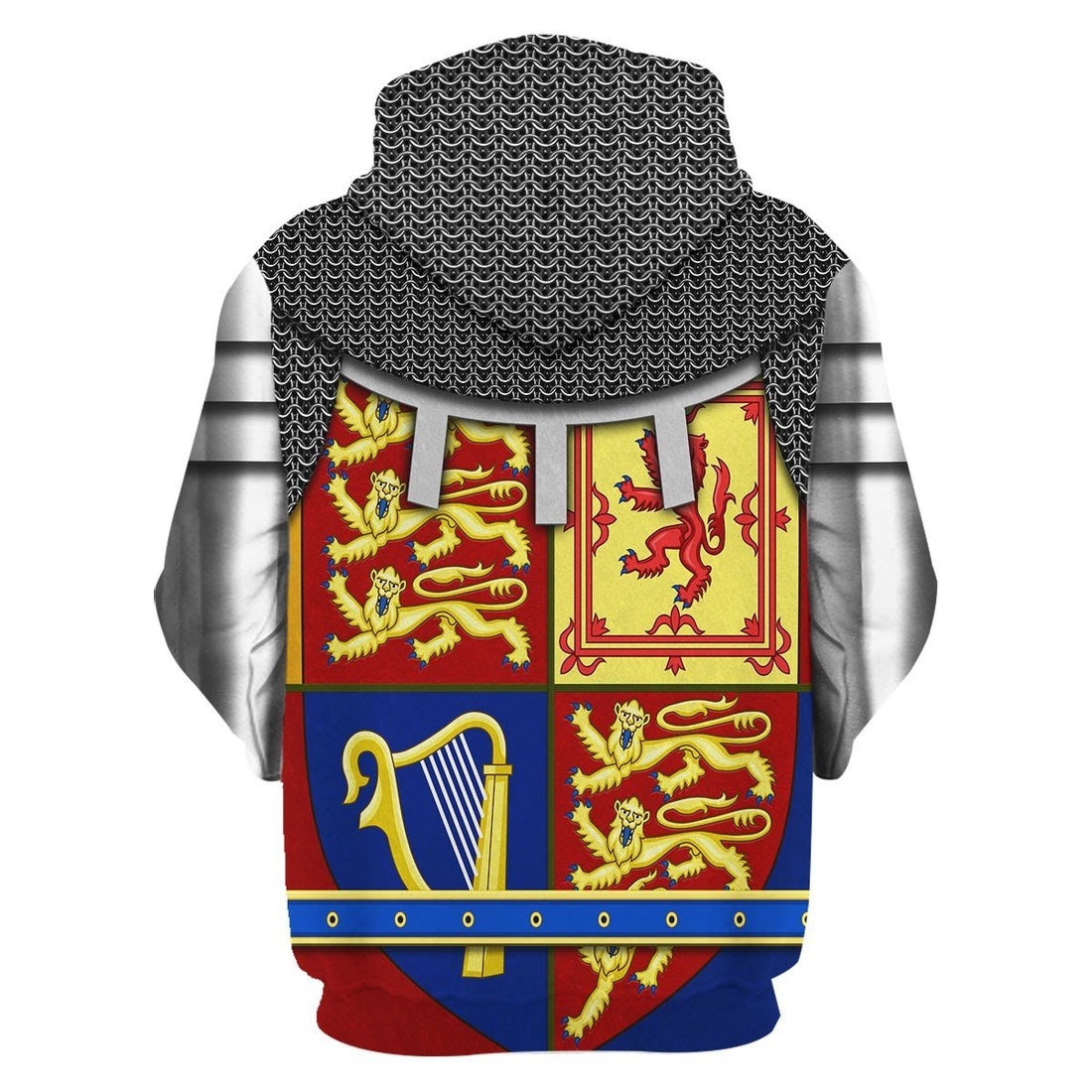 Royal Coat of Arms of the United Kingdom (Queen Elizabeth II) Fleece Zip Hoodie