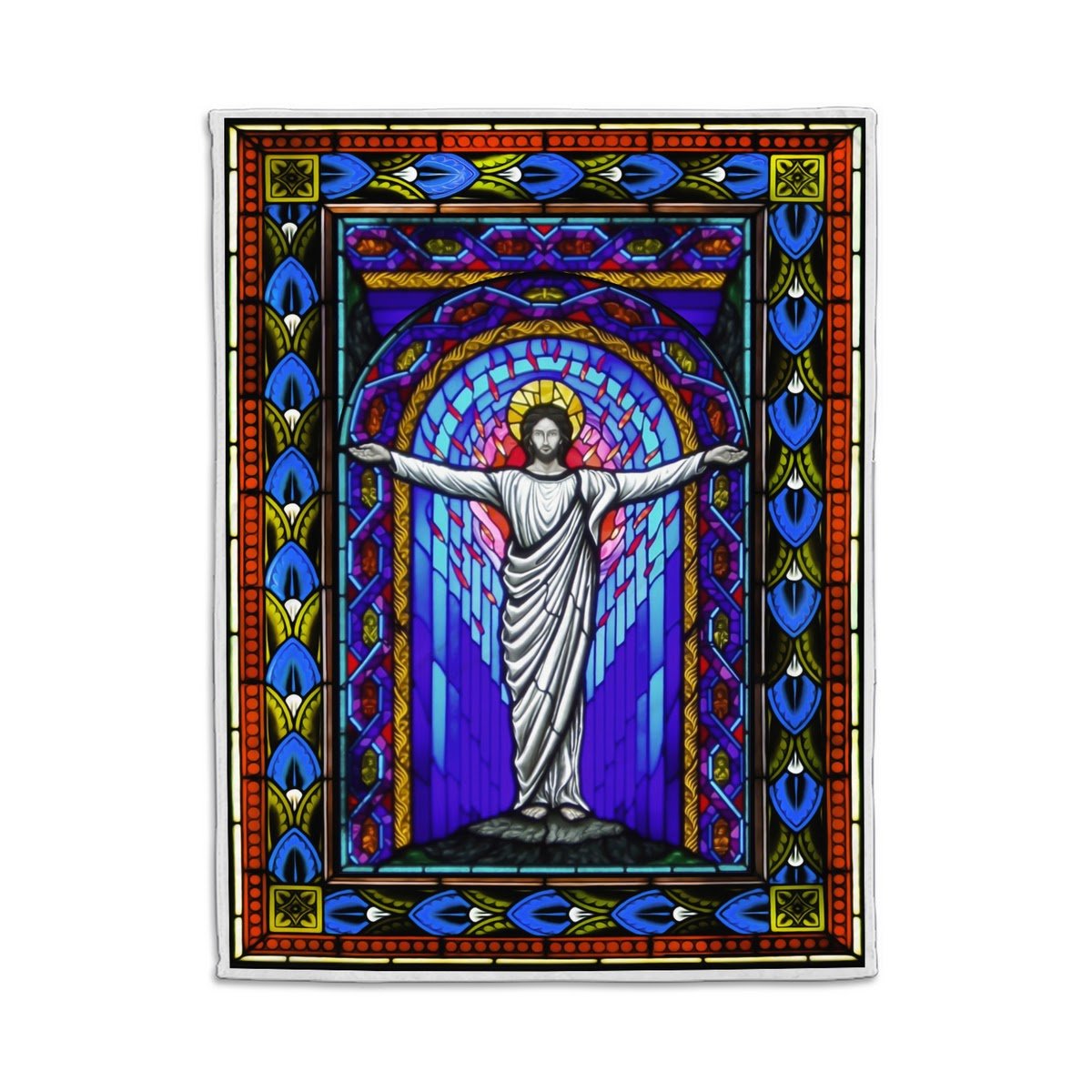 Customspig Blanket Jesus Stained Glass