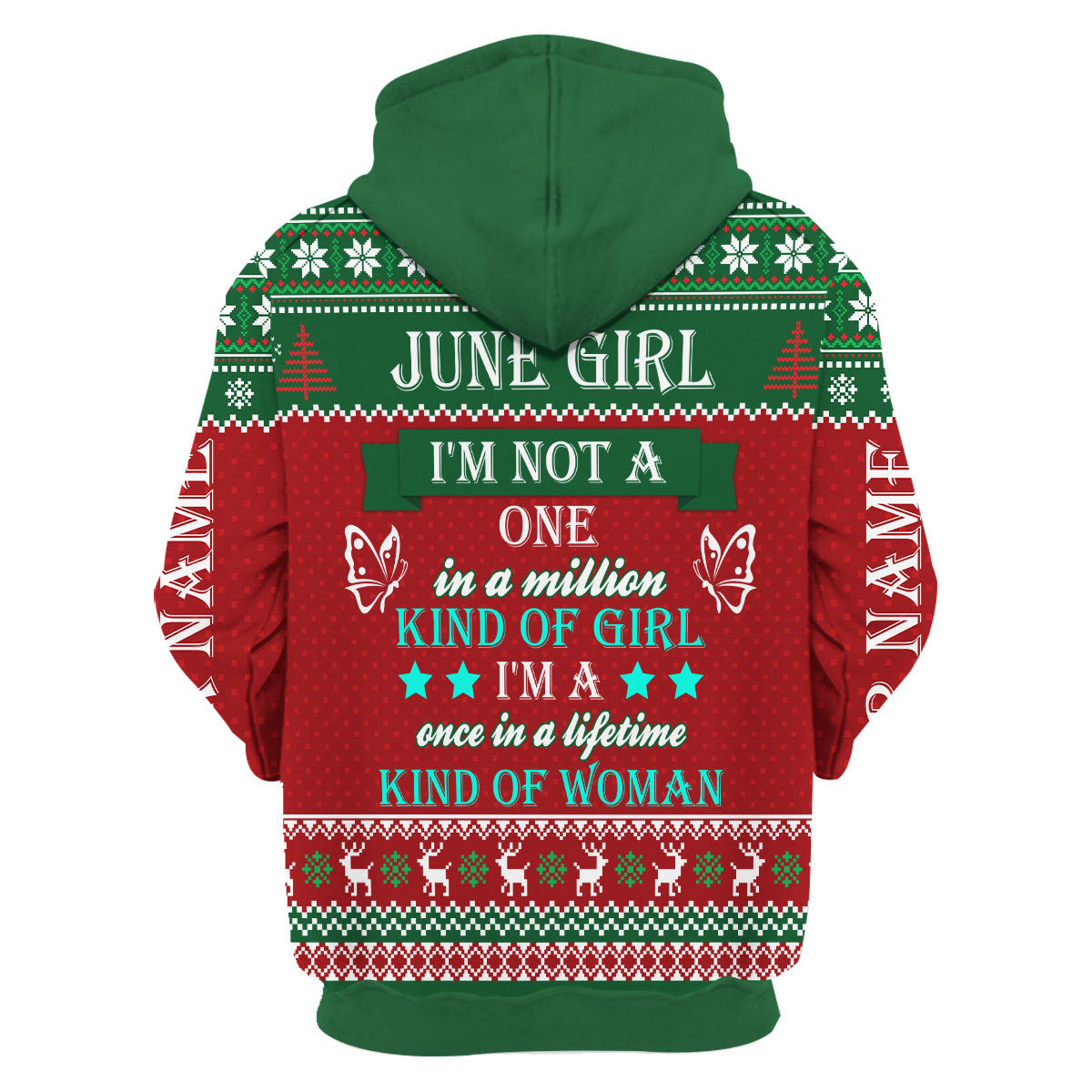 CustomsPig Personalized Zip Hoodie June Girl All Over Printed