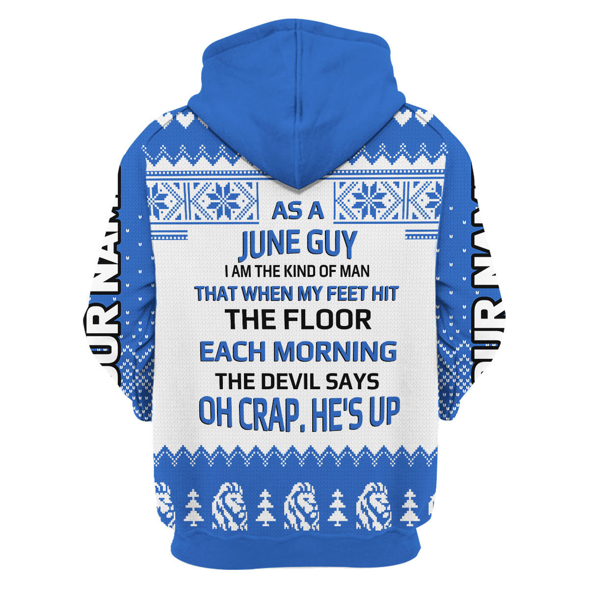 CustomsPig Personalized Zip Hoodie June Guy All Over Printed