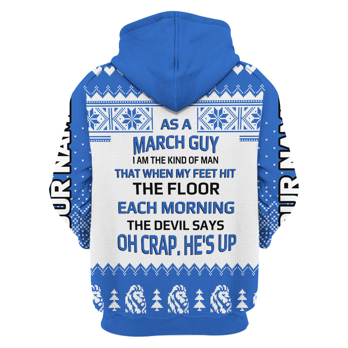 CustomsPig Personalized Zip Hoodie March Guy All Over Printed
