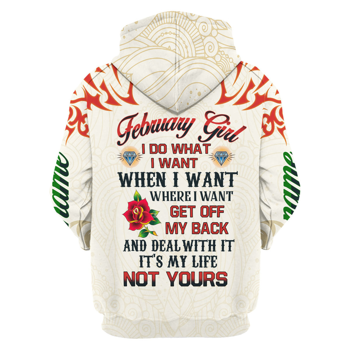 CustomsPig Personalized Tops February Girl I Do What I Want All Over Printed