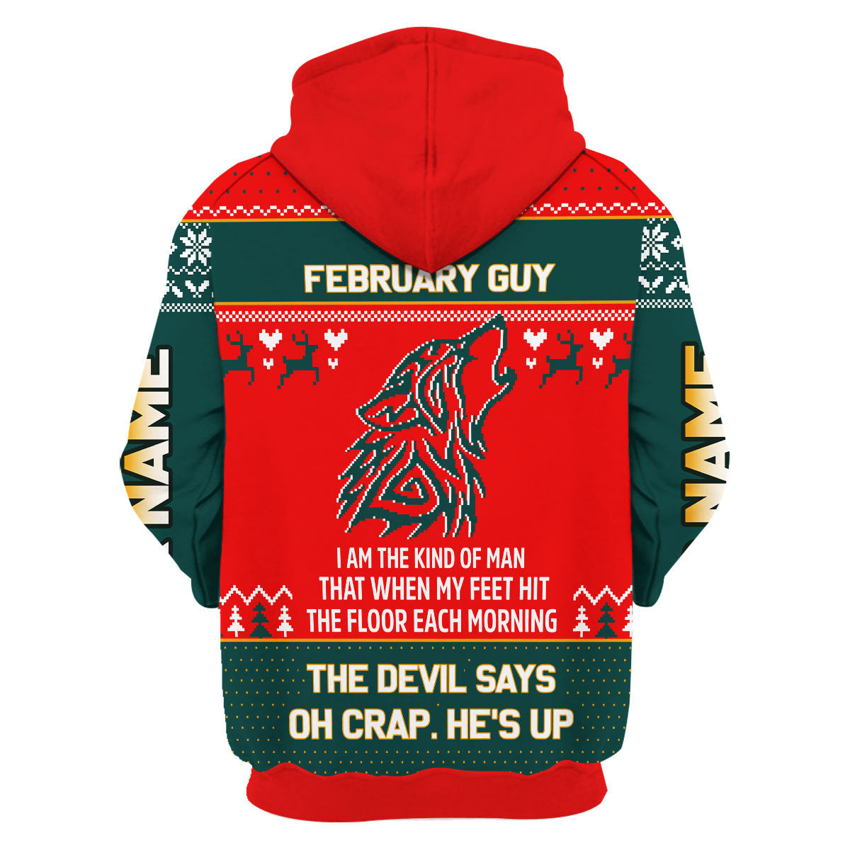 CustomsPig Personalized Hoodie February Guy That He's Up All Over Printed